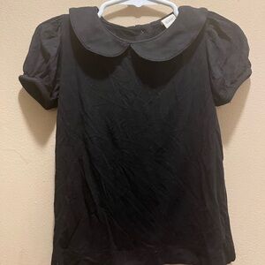 Kate Quinn Size 2t Black Bamboo Puff Sleeve Peter Pan Top Shirt